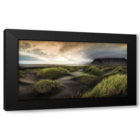 Black Dunes Black Modern Wood Framed Art Print with Double Matting by Head, Danny