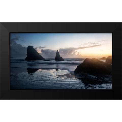 Late Day Blues Black Modern Wood Framed Art Print by Head, Danny