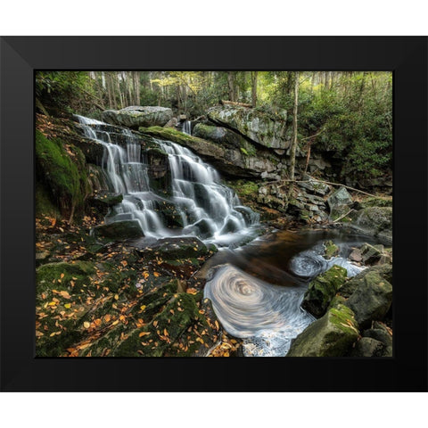 Swirls Black Modern Wood Framed Art Print by Head, Danny