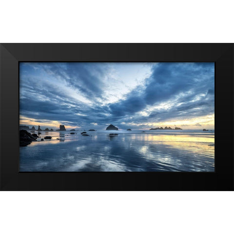 Reflections Black Modern Wood Framed Art Print by Head, Danny