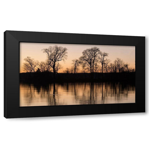 Island Reflections Black Modern Wood Framed Art Print with Double Matting by Head, Danny