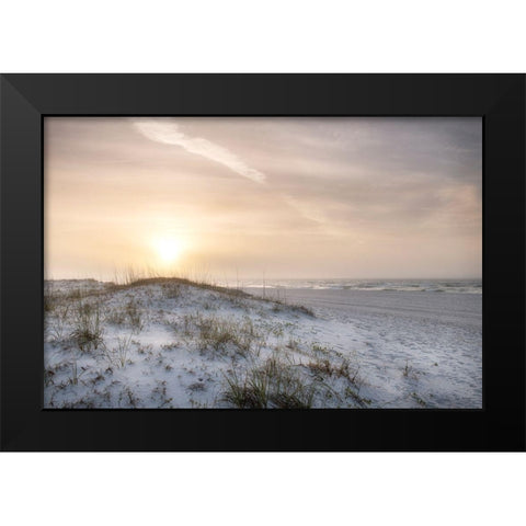 Foggy Dunes Black Modern Wood Framed Art Print by Head, Danny