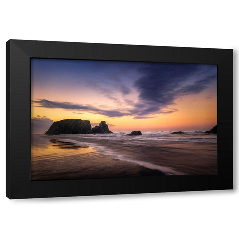 Firey Sunset I Black Modern Wood Framed Art Print with Double Matting by Head, Danny