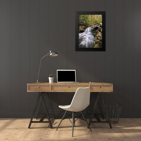 Spill Over Black Modern Wood Framed Art Print by Head, Danny