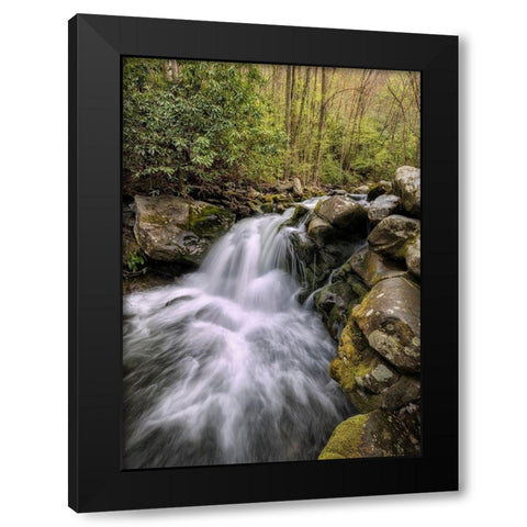 Spill Over Black Modern Wood Framed Art Print with Double Matting by Head, Danny