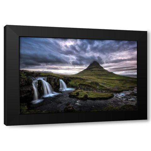 The Falls Black Modern Wood Framed Art Print with Double Matting by Head, Danny