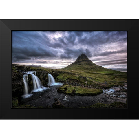 The Falls Black Modern Wood Framed Art Print by Head, Danny