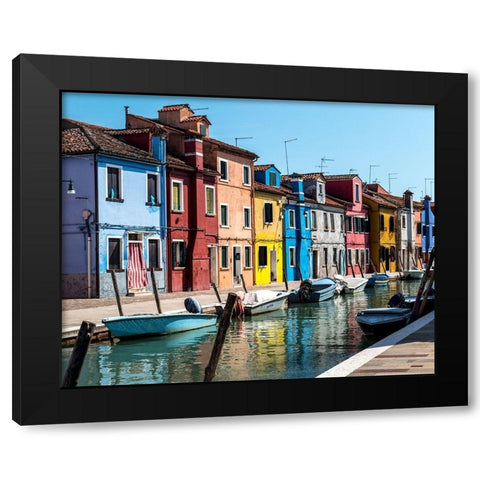 Waking Burano Black Modern Wood Framed Art Print by Head, Danny