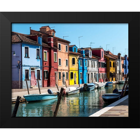 Waking Burano Black Modern Wood Framed Art Print by Head, Danny