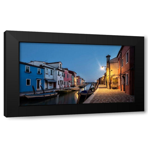 Waking Burano Black Modern Wood Framed Art Print by Head, Danny