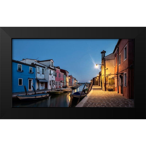 Waking Burano Black Modern Wood Framed Art Print by Head, Danny