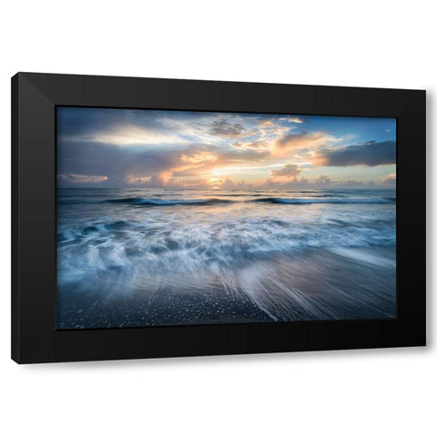 Crystal Blue Black Modern Wood Framed Art Print by Head, Danny