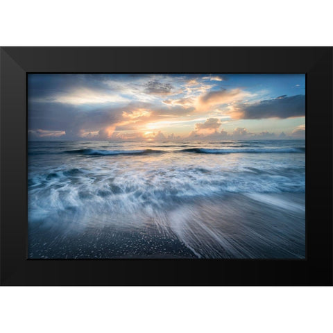 Crystal Blue Black Modern Wood Framed Art Print by Head, Danny