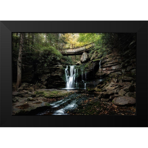 Elakala Falls II Black Modern Wood Framed Art Print by Head, Danny