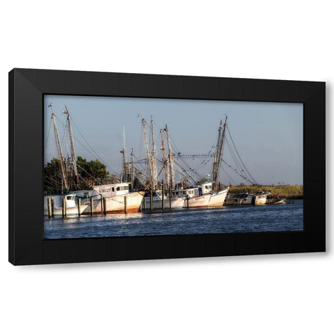 Waiting to Fish Black Modern Wood Framed Art Print by Head, Danny
