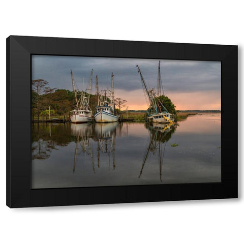 Still Harbor II Black Modern Wood Framed Art Print by Head, Danny