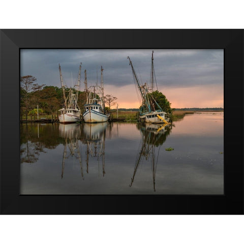 Still Harbor II Black Modern Wood Framed Art Print by Head, Danny
