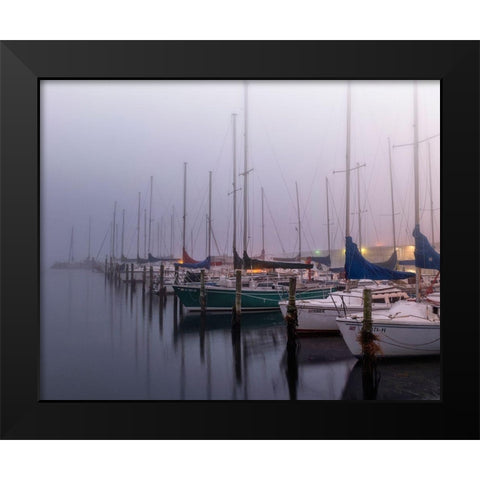 Sleepy Marina Black Modern Wood Framed Art Print by Head, Danny