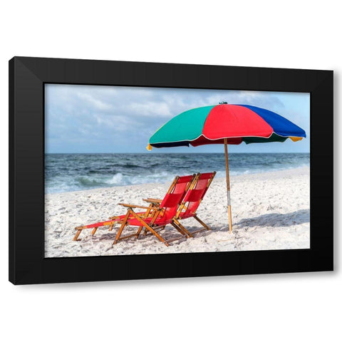 Seating for Two Black Modern Wood Framed Art Print by Head, Danny