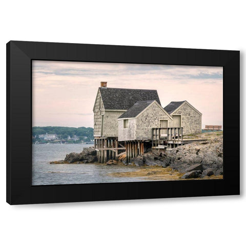 Vintage Maine Black Modern Wood Framed Art Print by Head, Danny