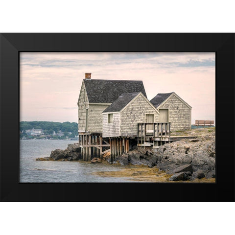 Vintage Maine Black Modern Wood Framed Art Print by Head, Danny