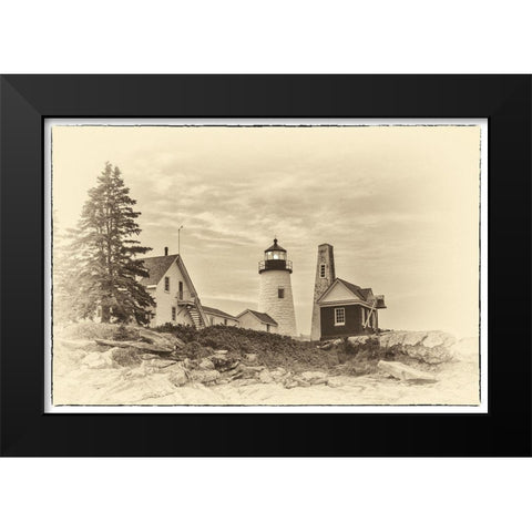 Lighthouse Postcard III Black Modern Wood Framed Art Print by Head, Danny
