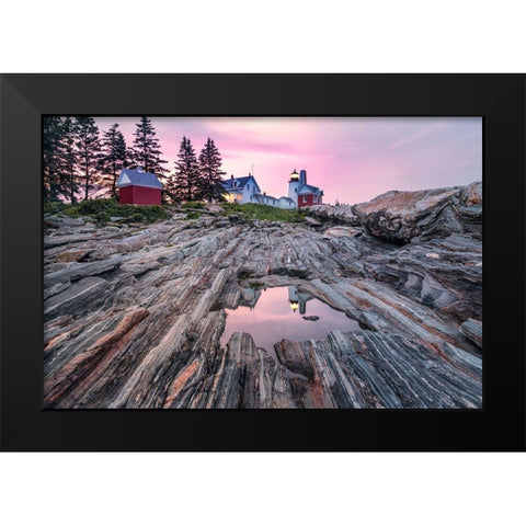Reflecting Pemaquid Black Modern Wood Framed Art Print by Head, Danny