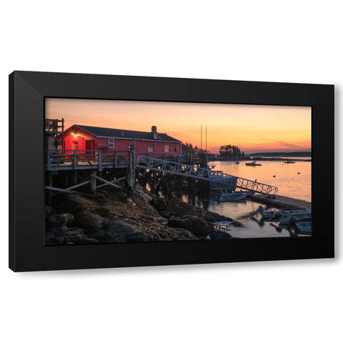 Five Islands Black Modern Wood Framed Art Print with Double Matting by Head, Danny