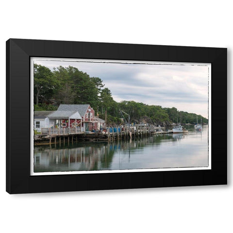 Remote Harbor Black Modern Wood Framed Art Print with Double Matting by Head, Danny