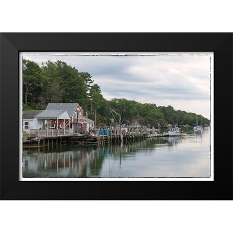 Remote Harbor Black Modern Wood Framed Art Print by Head, Danny