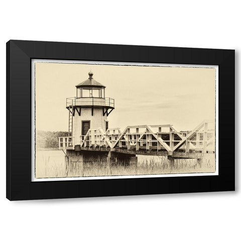Lighthouse Postcard IV Black Modern Wood Framed Art Print by Head, Danny