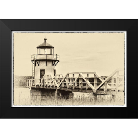 Lighthouse Postcard IV Black Modern Wood Framed Art Print by Head, Danny