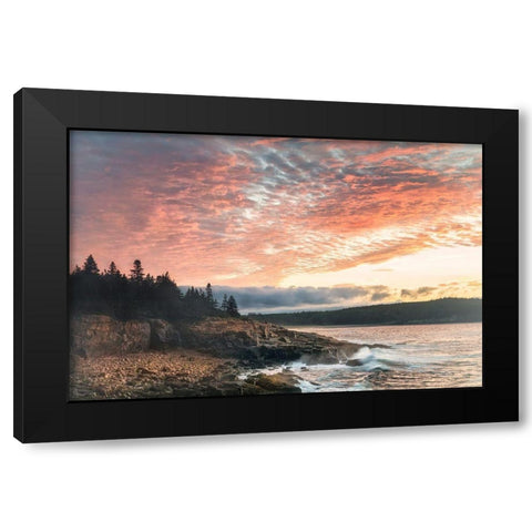 Coastal Sunrise I Black Modern Wood Framed Art Print with Double Matting by Head, Danny