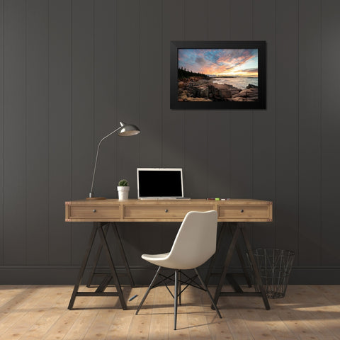 Coastal Sunrise II Black Modern Wood Framed Art Print by Head, Danny
