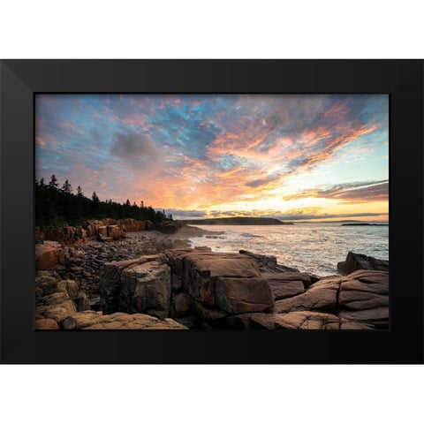Coastal Sunrise II Black Modern Wood Framed Art Print by Head, Danny