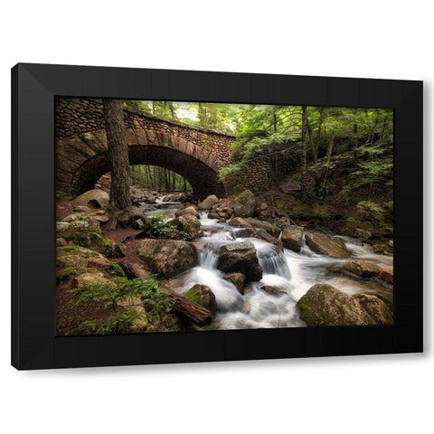 Stone Bridge I Black Modern Wood Framed Art Print with Double Matting by Head, Danny