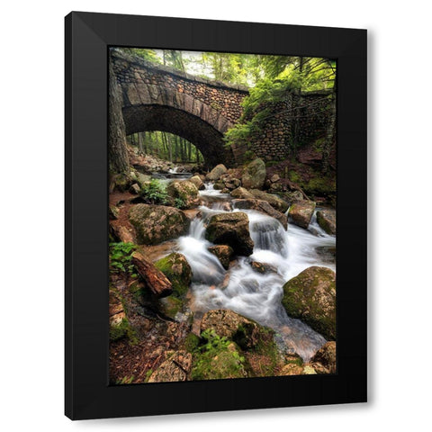 Stone Bridge II Black Modern Wood Framed Art Print with Double Matting by Head, Danny