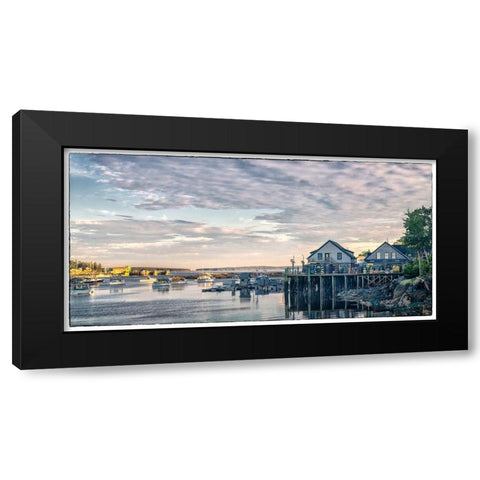 Working Harbor I Black Modern Wood Framed Art Print with Double Matting by Head, Danny