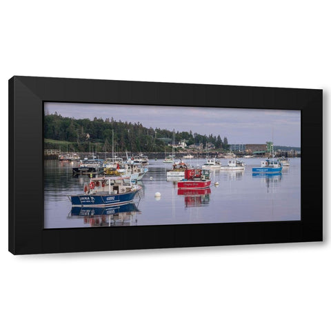 Working Harbor III Black Modern Wood Framed Art Print with Double Matting by Head, Danny
