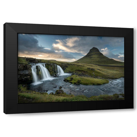 Upper Kirkjufellfoss Black Modern Wood Framed Art Print by Head, Danny