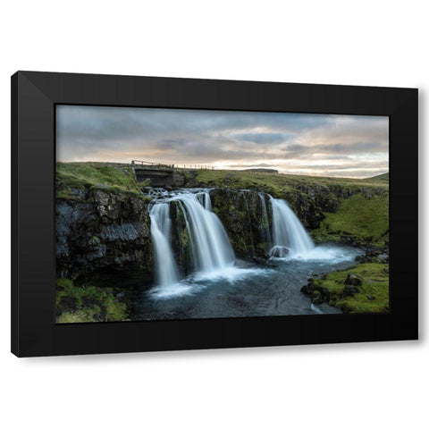 Bridge at Kirkjufellfoss Black Modern Wood Framed Art Print with Double Matting by Head, Danny