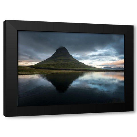 Reflecting Kirkjufell Black Modern Wood Framed Art Print by Head, Danny