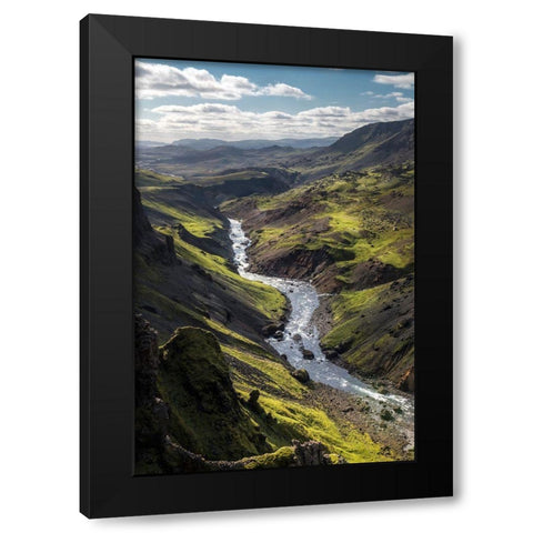 Beyond the Falls Black Modern Wood Framed Art Print by Head, Danny