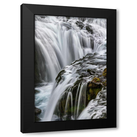Waterfall Detail Black Modern Wood Framed Art Print by Head, Danny