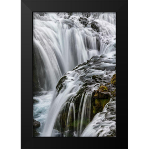 Waterfall Detail Black Modern Wood Framed Art Print by Head, Danny