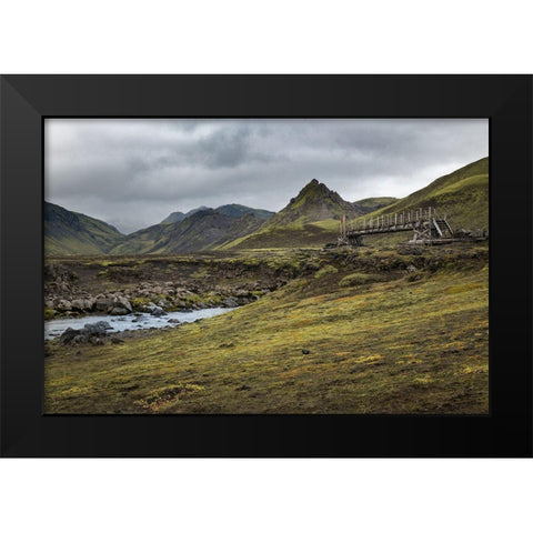 Hikers Bridge I Black Modern Wood Framed Art Print by Head, Danny