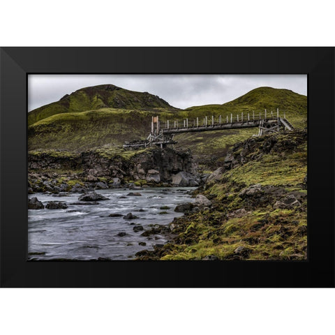 Hikers Bridge II Black Modern Wood Framed Art Print by Head, Danny