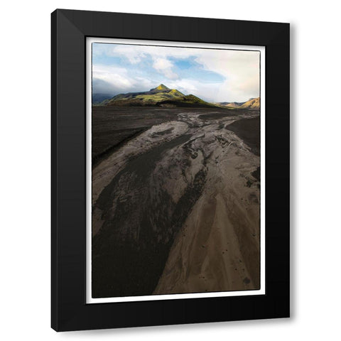 Stream Patterns I Black Modern Wood Framed Art Print with Double Matting by Head, Danny