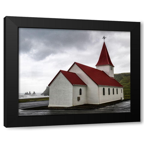 Church at Vik II Black Modern Wood Framed Art Print with Double Matting by Head, Danny