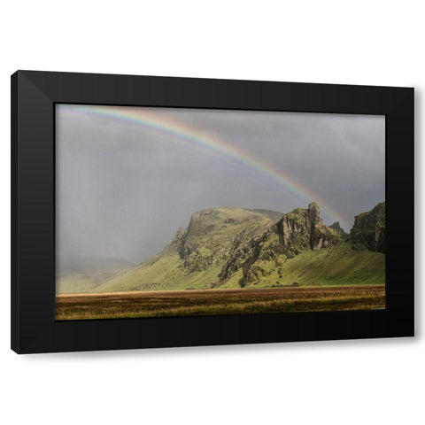 Mountain Rainbow Black Modern Wood Framed Art Print with Double Matting by Head, Danny